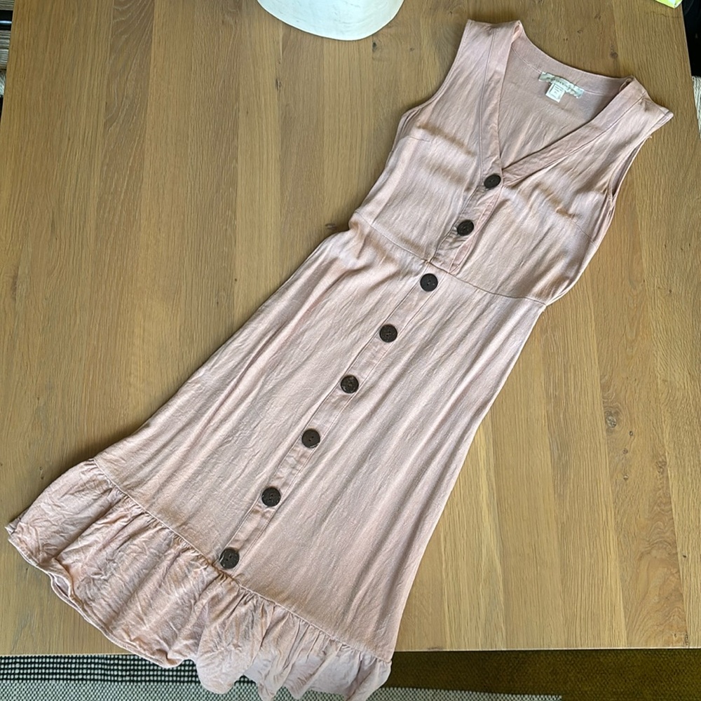 XS Monteau Los Angeles Light Pink Dress w Buttons